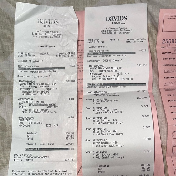 David’s bridal Wedding Dress creme lace 100% flawless since it was never used. - Picture 11 of 11